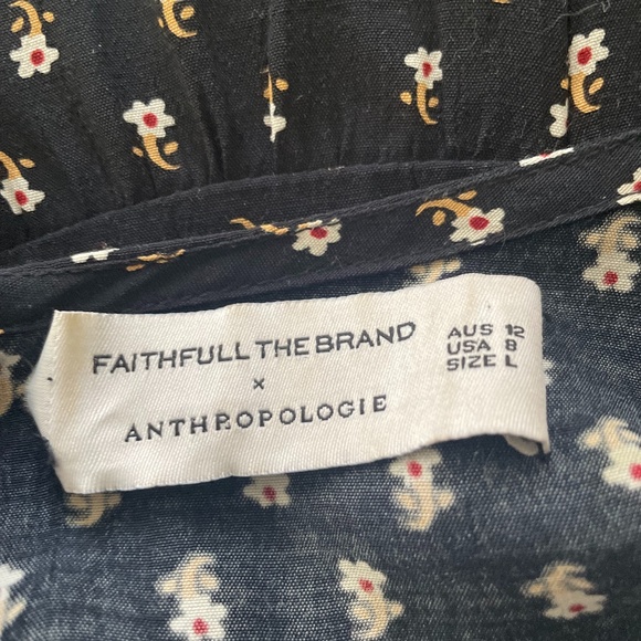 Faithfull The Brand X Anthropologie |  Fresa Dress - Black Pattern | Size Large - Picture 5 of 5